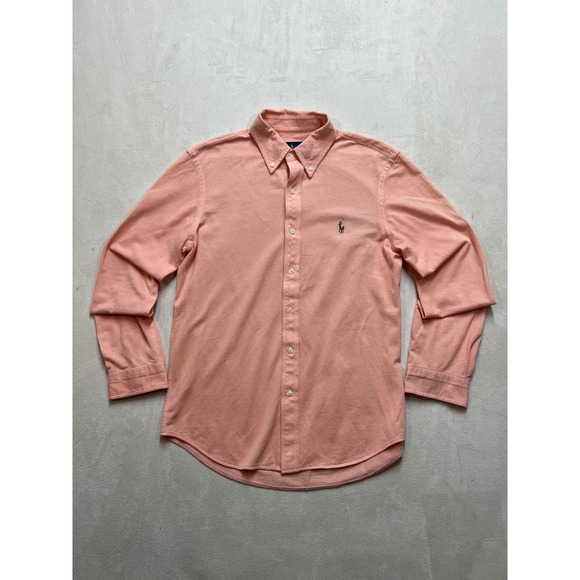 Ralph Lauren Other - Ralph Lauren Knit Oxford Shirt Mens Medium Pink Long Sleeve Pique Button Down